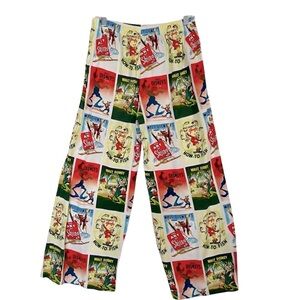 Disney Goofy 90th Anniversary Collection Poster‎ Print Casual Twill Pants Size M